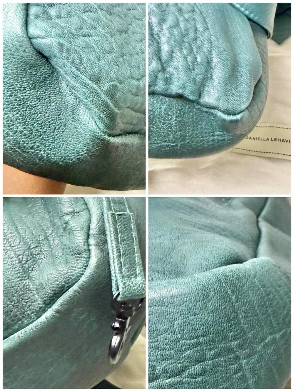 PRE LOVED Daniella Lehavi Teal Leather Shoulder Bag Eva Messenger